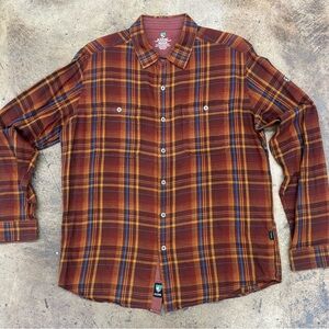 Kuhl Men's Plaid Shirt in Rust and Mustard